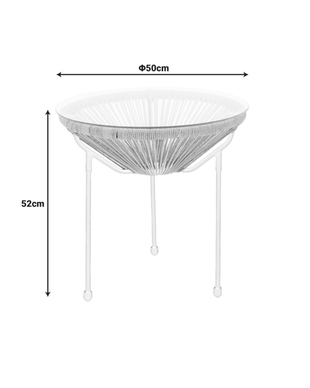 Retro Resort Σετ Σαλονιού 3τμχ από Μέταλλο, PE Rattan & Γυαλί Λευκό - Image 5