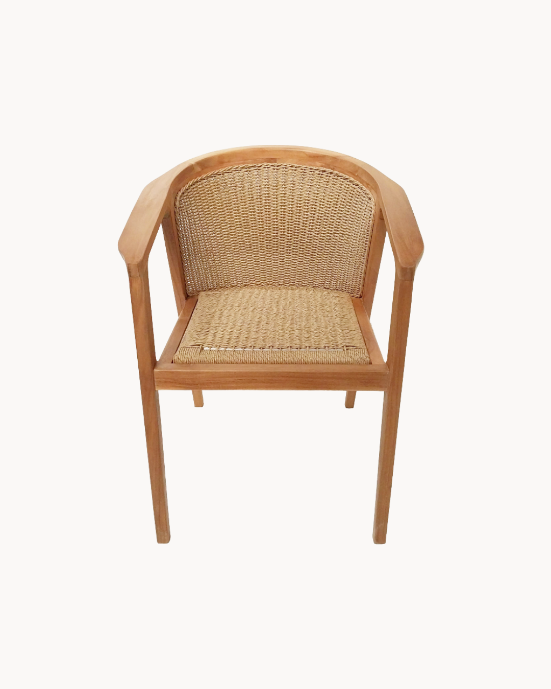 Elegance Σετ Τραπεζαρίας Κήπου 5 τμχ από Ξύλο Teak & Σχοινί 120x120x75 εκ. Φυσικό - Image 8