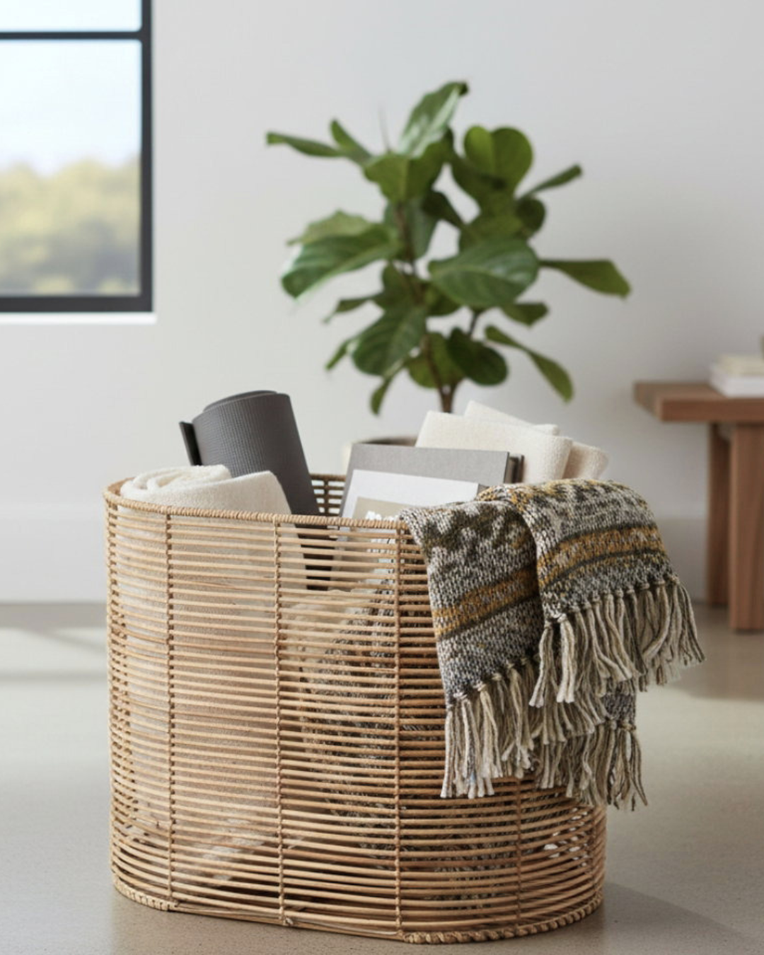 Natural Boho Διακοσμητικό Καλάθι 2 Μεγέθη Φυσικό - Image 2