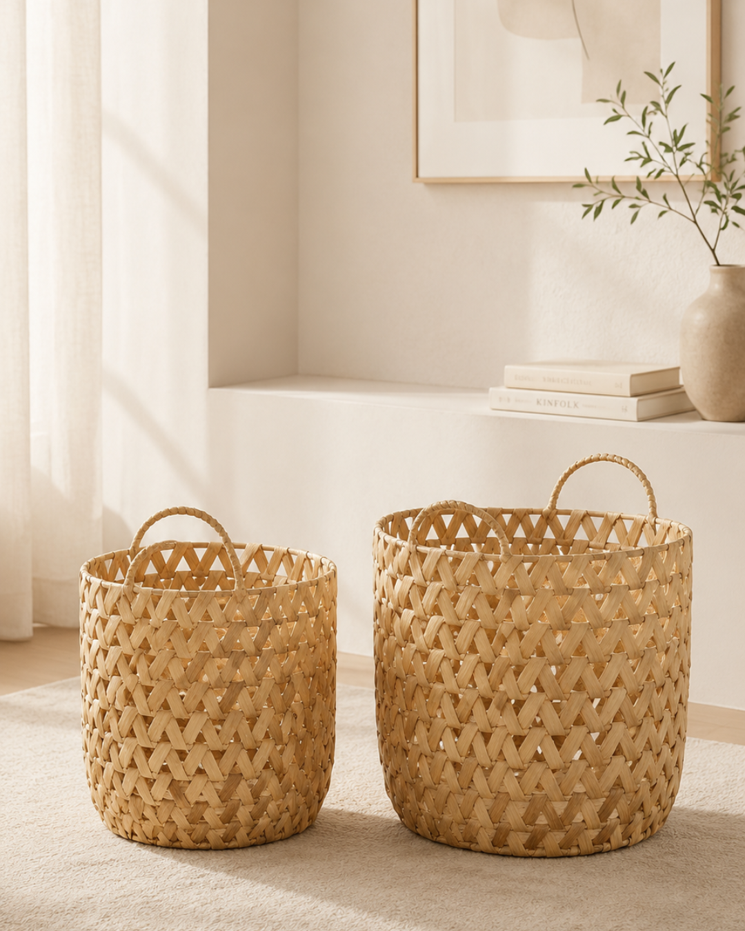 Natural Boho Σετ Διακοσμητικών Καλαθιών 2τμχ Φυσικό - Image 2
