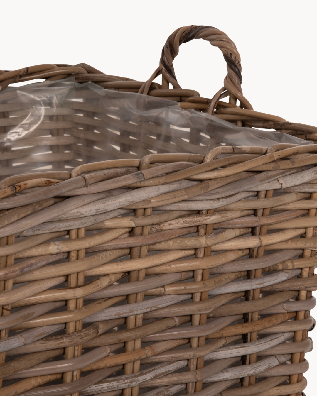 Natural Living Σετ Διακοσμητικών Καλαθιών Δαπέδου 4τμχ με Χερούλια Καφέ - Image 6