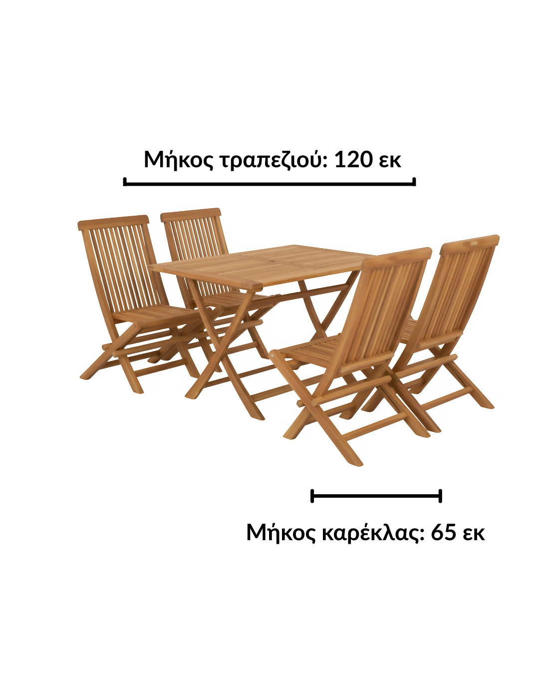 Foldable Σετ Τραπεζαρίας Κήπου από Μασίφ Ξύλο Ακακίας 120x70x74 εκ. Φυσικό - Image 6