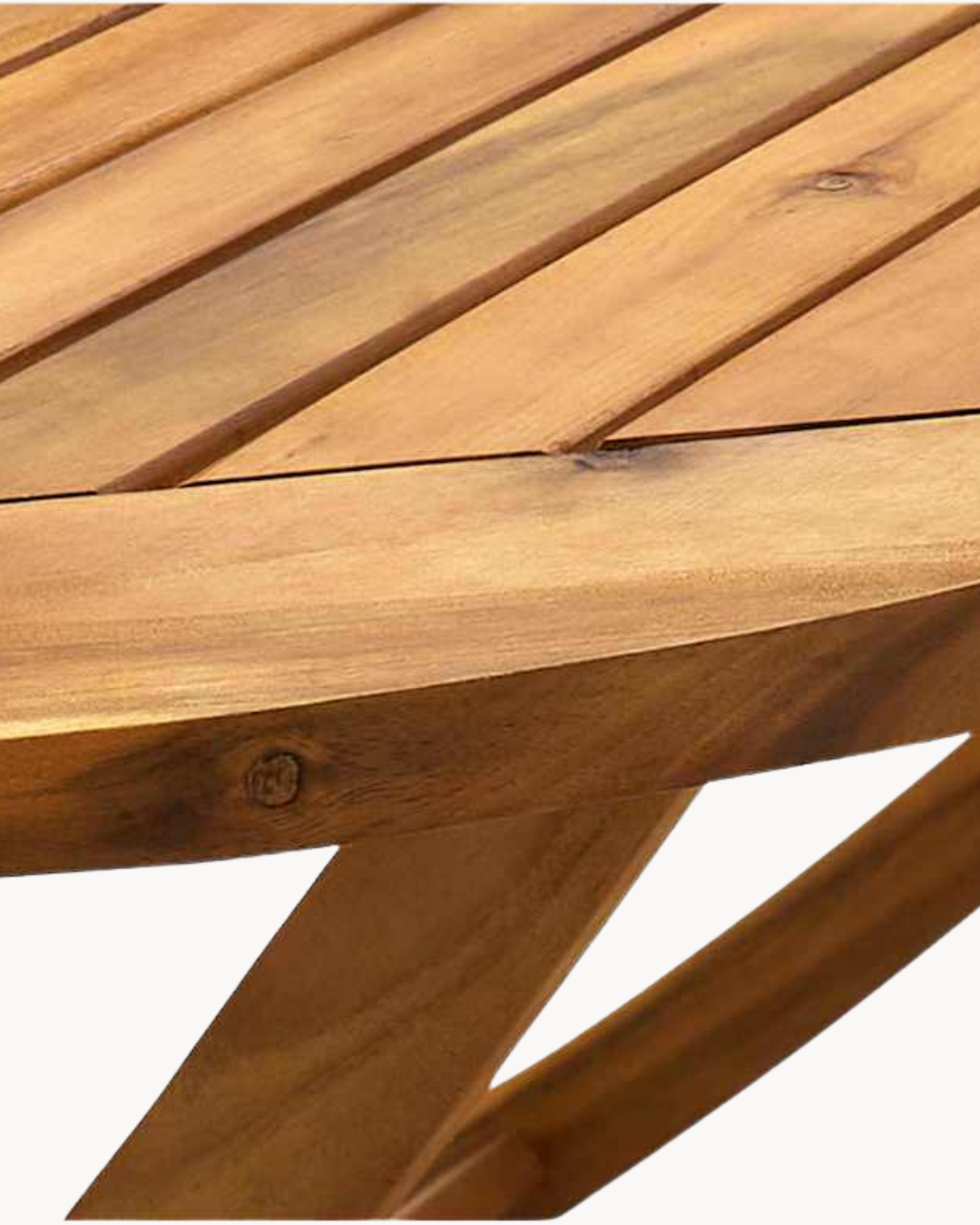 Contemporary Garden Σετ Τραπεζαρίας 5τμχ από Μασίφ Ξύλο Ακακίας 160x85x75 εκ. Μπεζ - Image 6