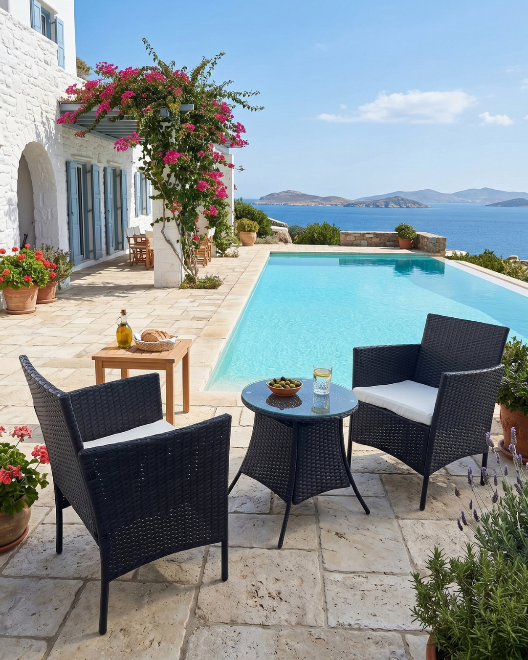 Urban Rattan Σετ Τραπεζαρίας από Συνθετικό Rattan 53x53x54 εκ. Γκρι - Image 2