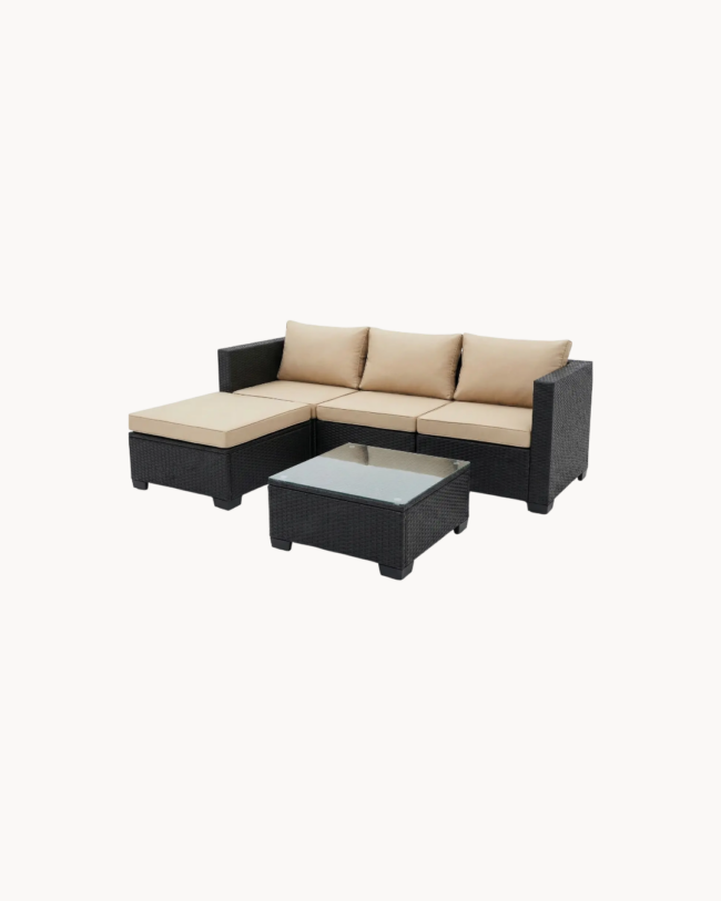 Modern Σετ Σαλονιού Κήπου Γωνιακό 230x80x67 εκ. Καφέ