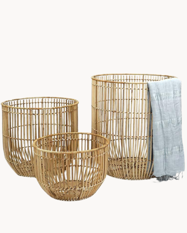Woven Nest Σετ Διακοσμητικών Καλαθιών 3τμχ Φυσικό