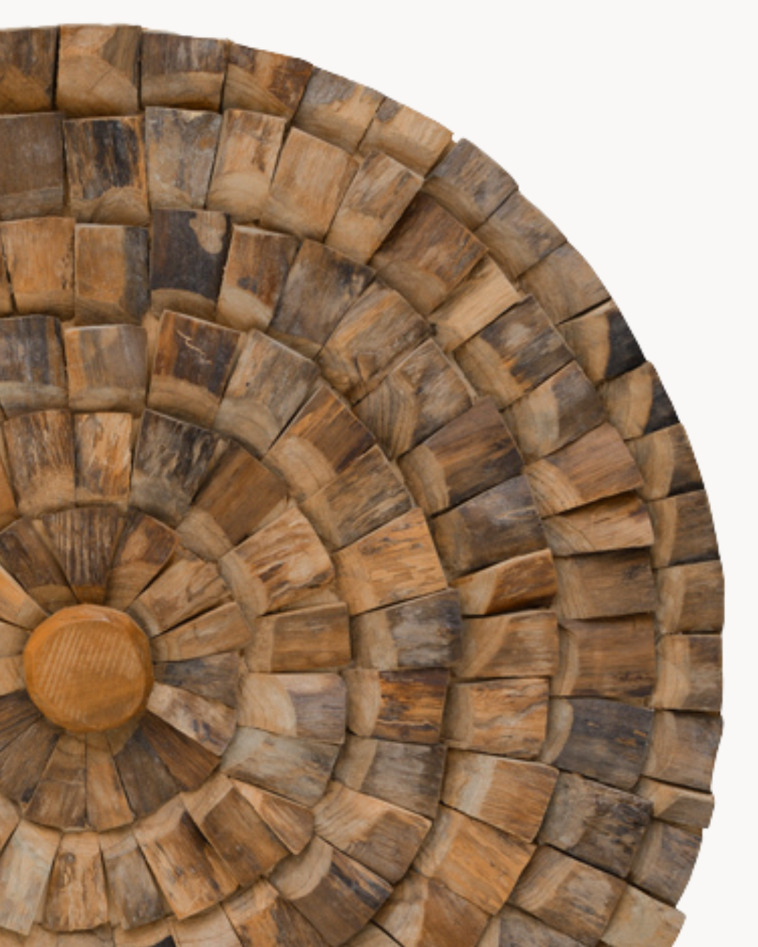 Στρόγγυλο Nestwood Art Διακοσμητικό Τοίχου από Ξύλο Teak Φ80x5 εκ. Φυσικό - Image 3