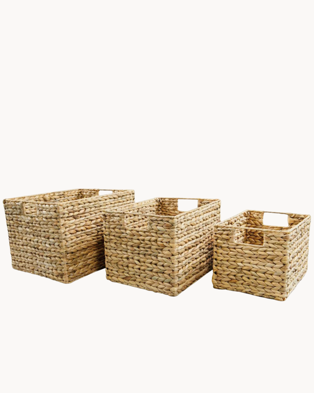Wicker Storage Σετ Καλαθιών Αποθήκευσης 3τμχ Φυσικό - Image 3