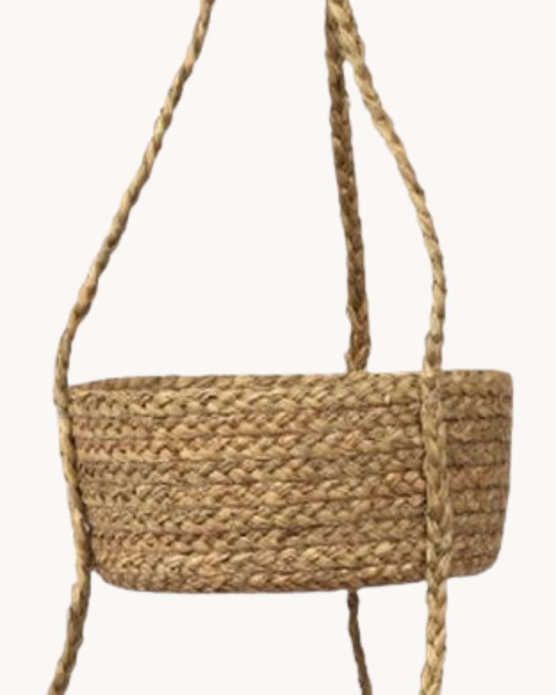 Ψάθινη Διπλή Boho Κρεμαστή Γλάστρα / Κασπώ Φ26/20x82 εκ. Φυσικό - Image 4