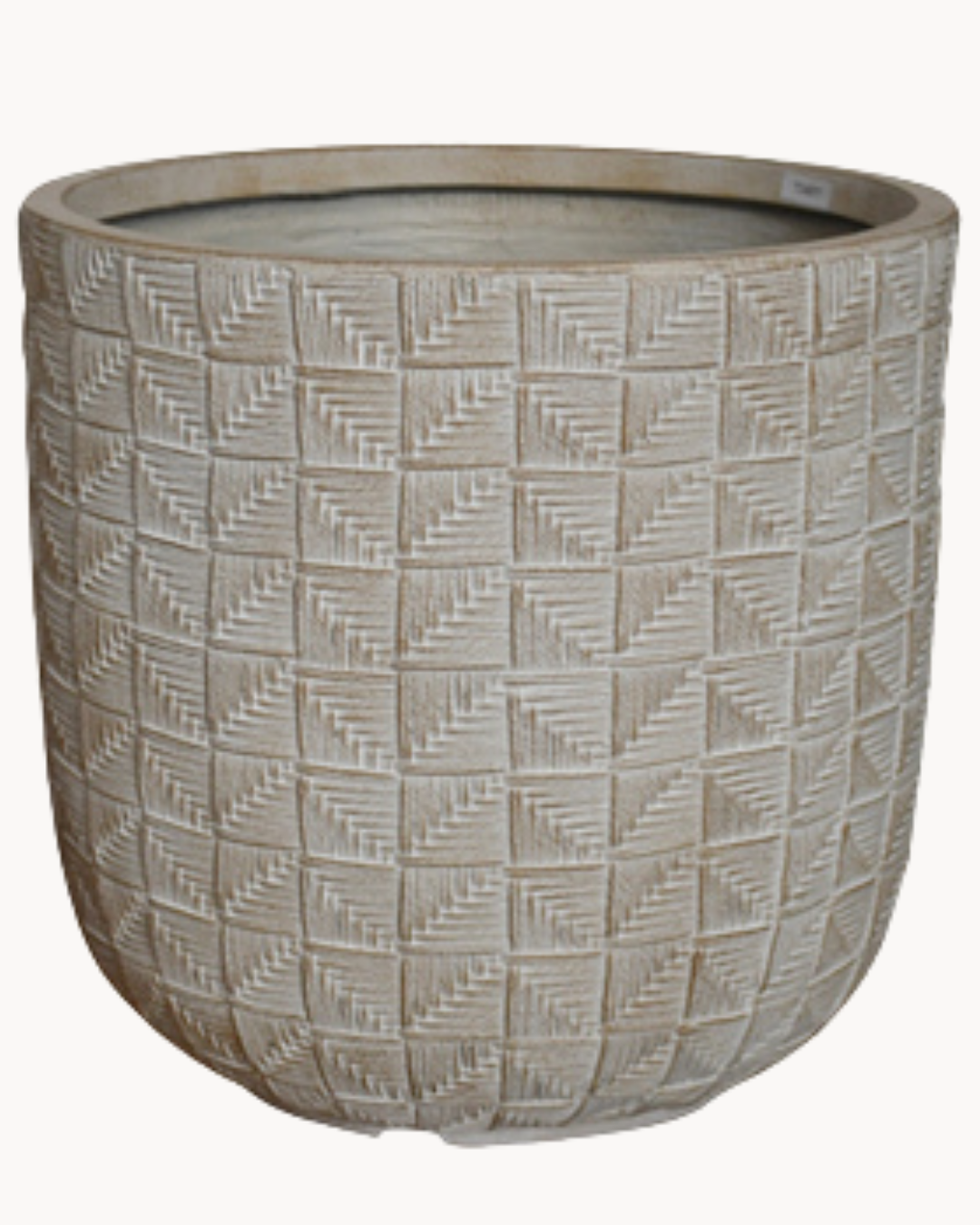 Ceramic Stone Σετ Γλαστρών / Κασπώ 3τμχ Γκρι/Μπεζ - Image 3