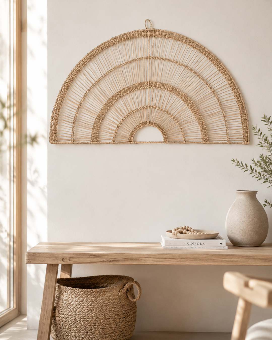 Boho Διακοσμητικό Τοίχου από Rattan 60,7x35,5 εκ. Φυσικό - Image 2