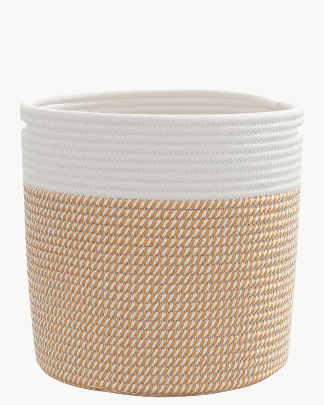 Soft Weave Σετ Καλαθιών Αποθήκευσης 2τμχ από Βαμβακερό Σχοινί Μπεζ/Λευκό - Image 4