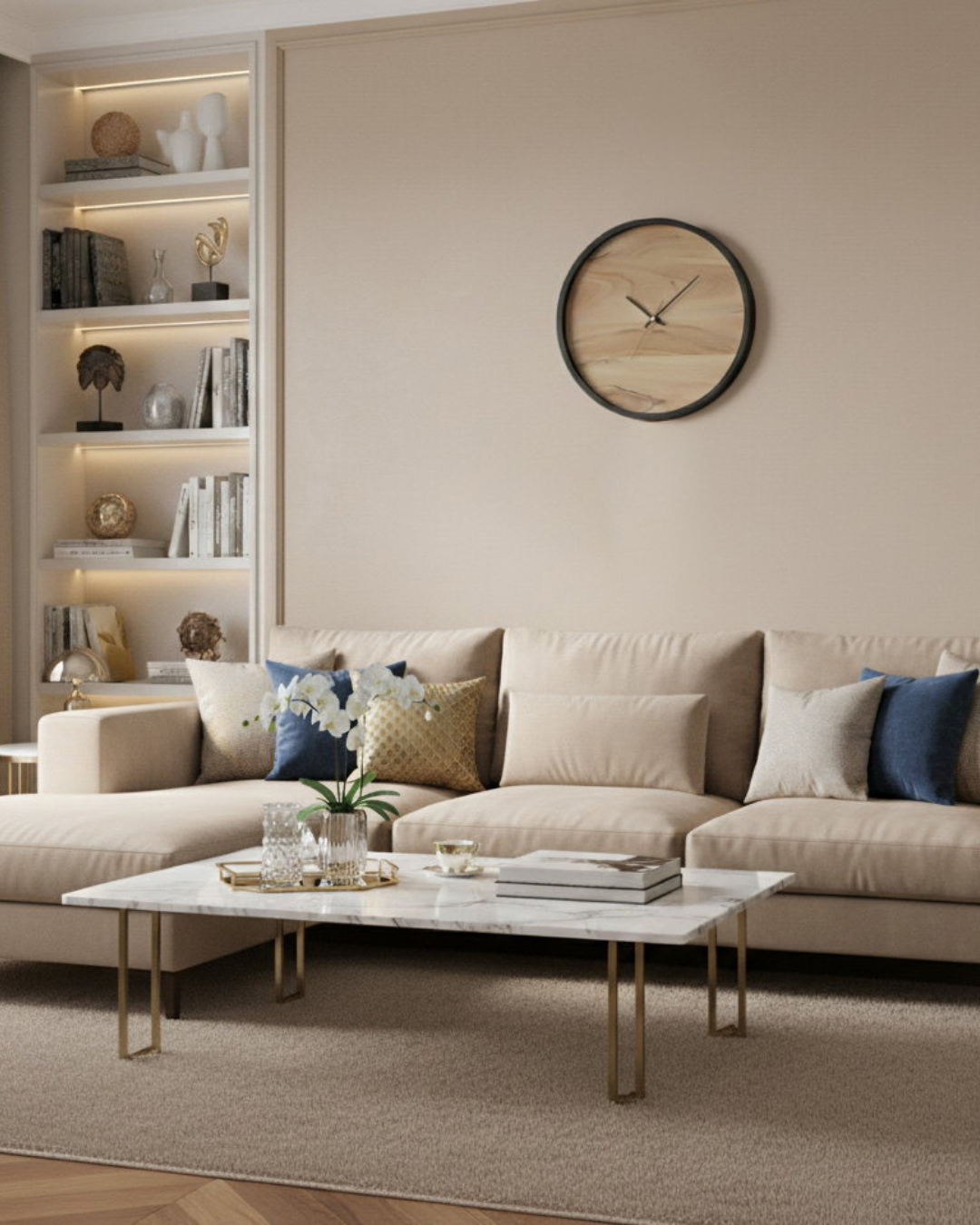 Earth Tone Ρολόι Τοίχου από Ξύλο & Μέταλλο Φ40x4 εκ. Φυσικό - Image 2
