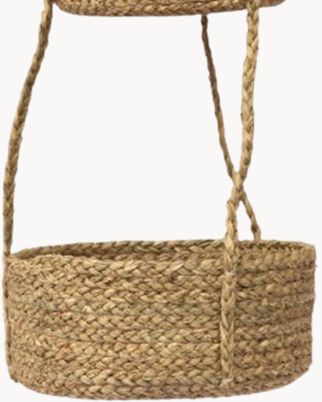 Ψάθινη Διπλή Boho Κρεμαστή Γλάστρα / Κασπώ Φ26/20x82 εκ. Φυσικό - Image 5