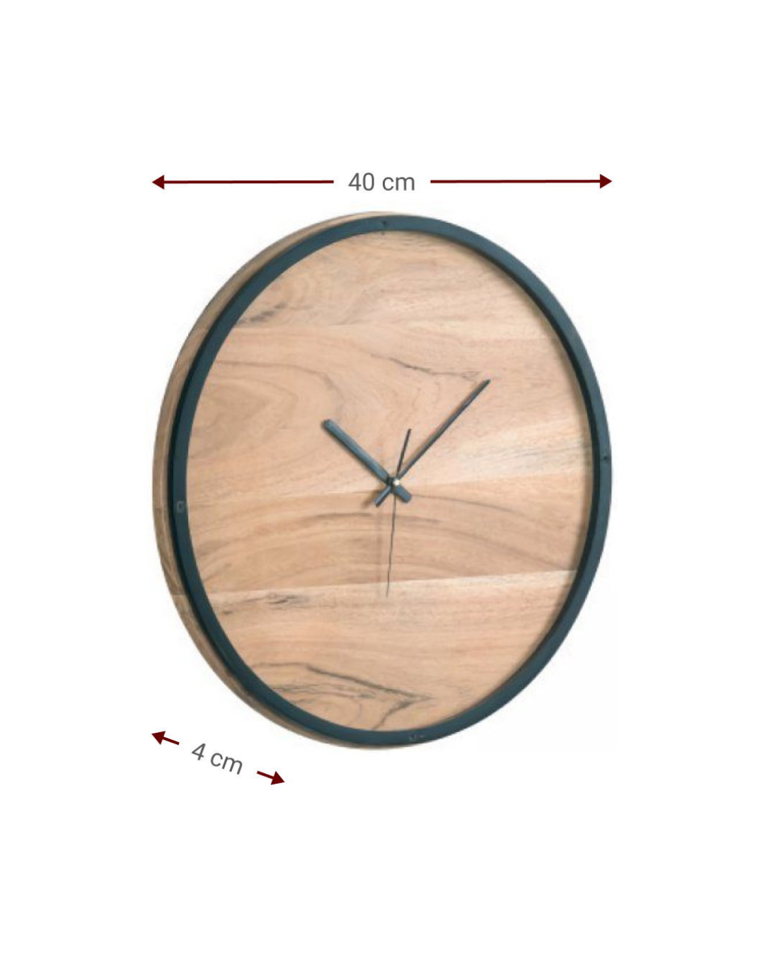 Earth Tone Ρολόι Τοίχου από Ξύλο & Μέταλλο Φ40x4 εκ. Φυσικό - Image 4