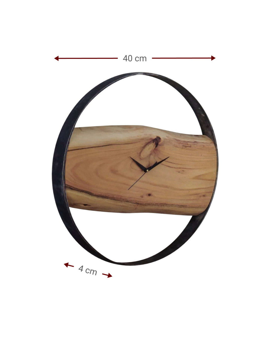 Quiet Geometry Ρολόι Τοίχου από Ξύλο & Μέταλλο Φ40x4 εκ. Καφέ - Image 5
