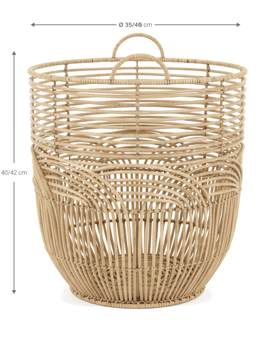 Rattan Woven Calm Σετ 2τμχ Διακοσμητικών Καλαθιών Φυσικό - Image 5