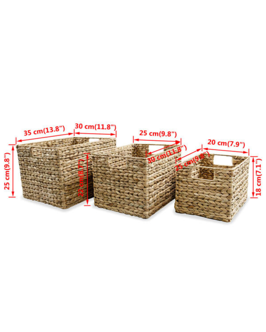 Wicker Storage Σετ Καλαθιών Αποθήκευσης 3τμχ Φυσικό - Image 7