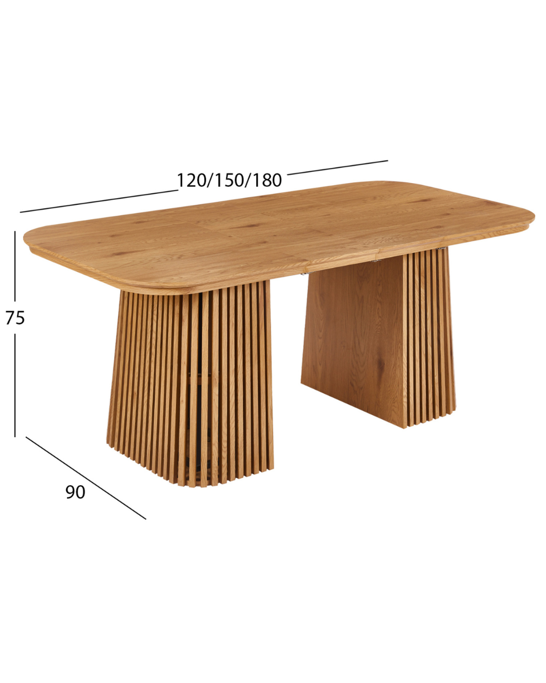 Modern Τραπέζι Τραπεζαρίας Επεκτεινόμενο 120/150/180x90x75 εκ. Φυσικό - Image 8