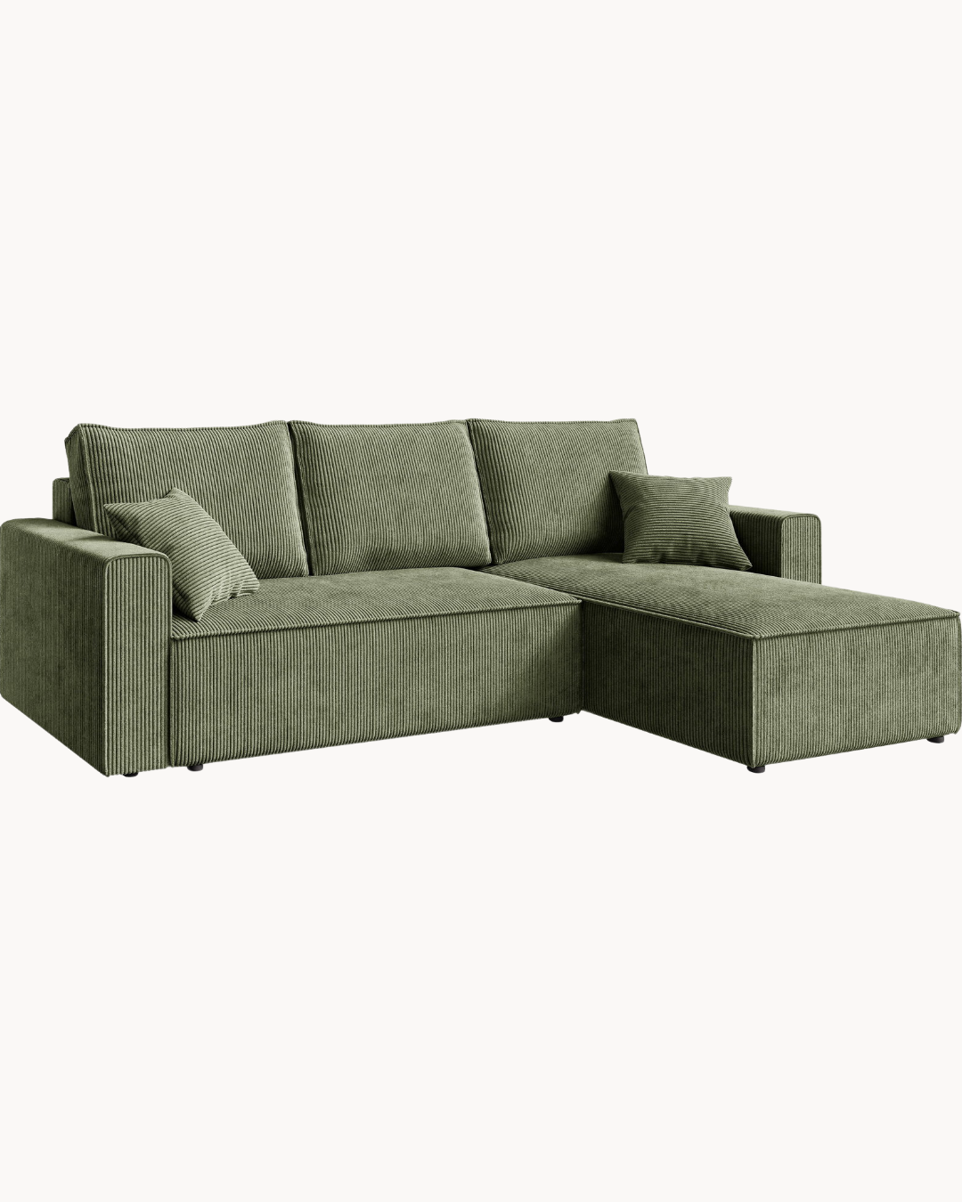 Modern Cozy Γωνιακός Καναπές με Κρεβάτι & Αποθηκευτικό Χώρο 232cm Λαδί - Image 5