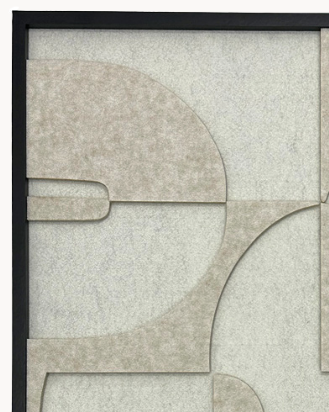 Abstract Πίνακας Τοίχου από Τσόχα 62x62 εκ. Μπεζ/Λευκό - Image 3