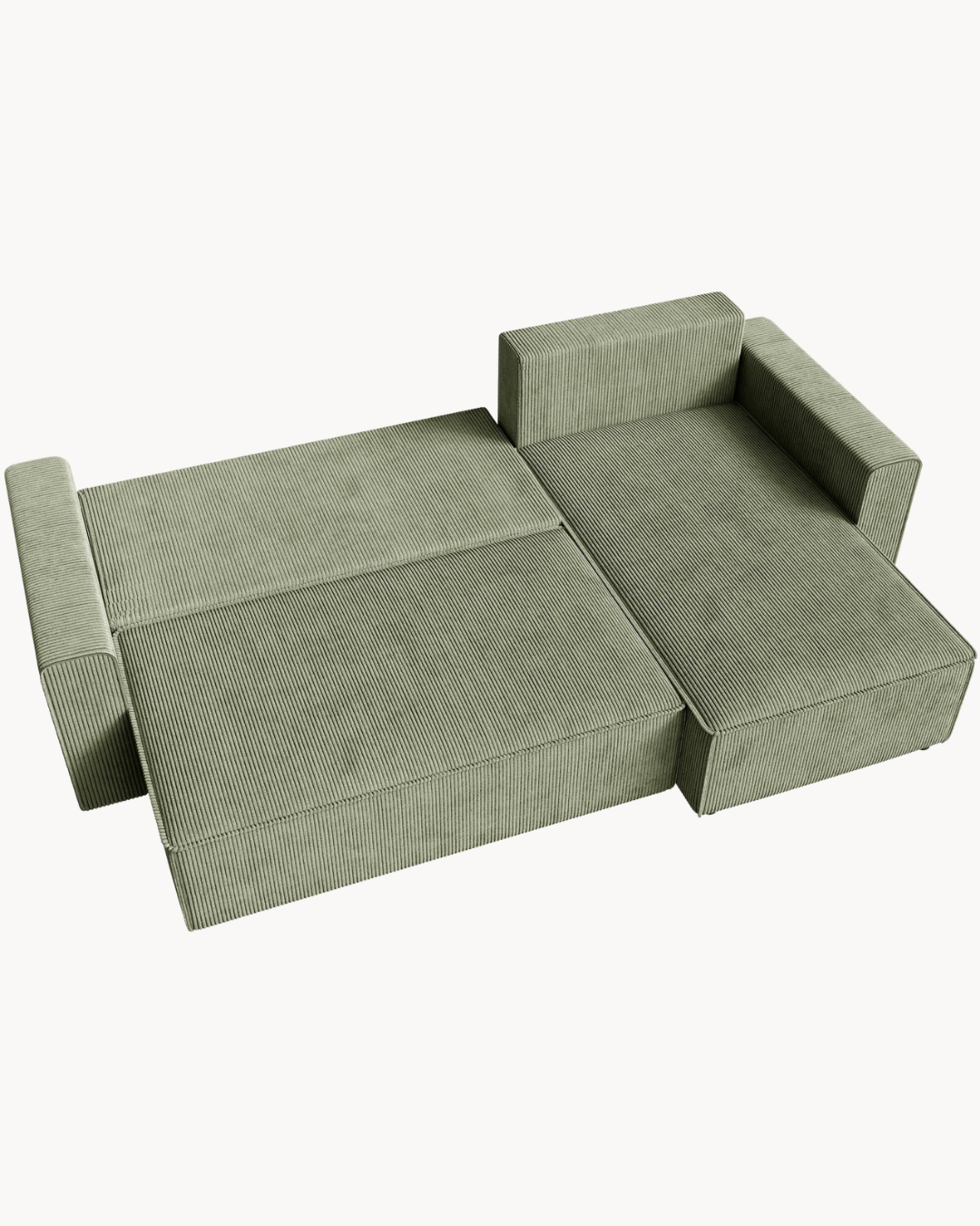 Modern Cozy Γωνιακός Καναπές με Κρεβάτι & Αποθηκευτικό Χώρο 232cm Λαδί - Image 4
