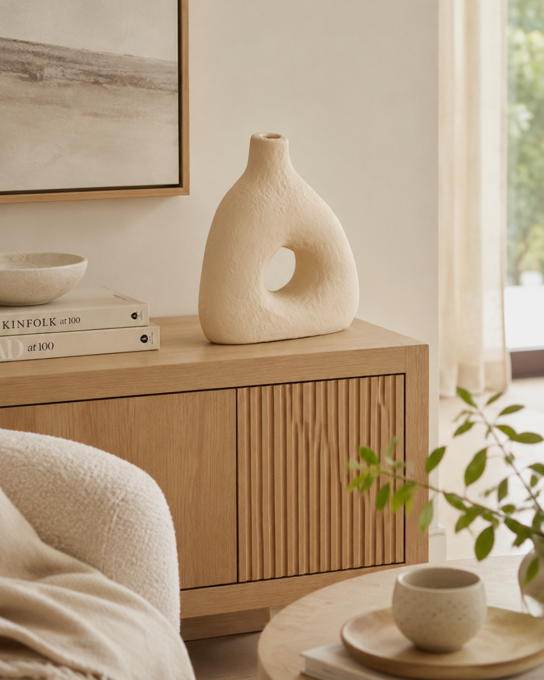 Wabi Sabi Χειροποίητο Διακοσμητικό Βάζο 17x6.5x20 εκ. Μπεζ - Image 2