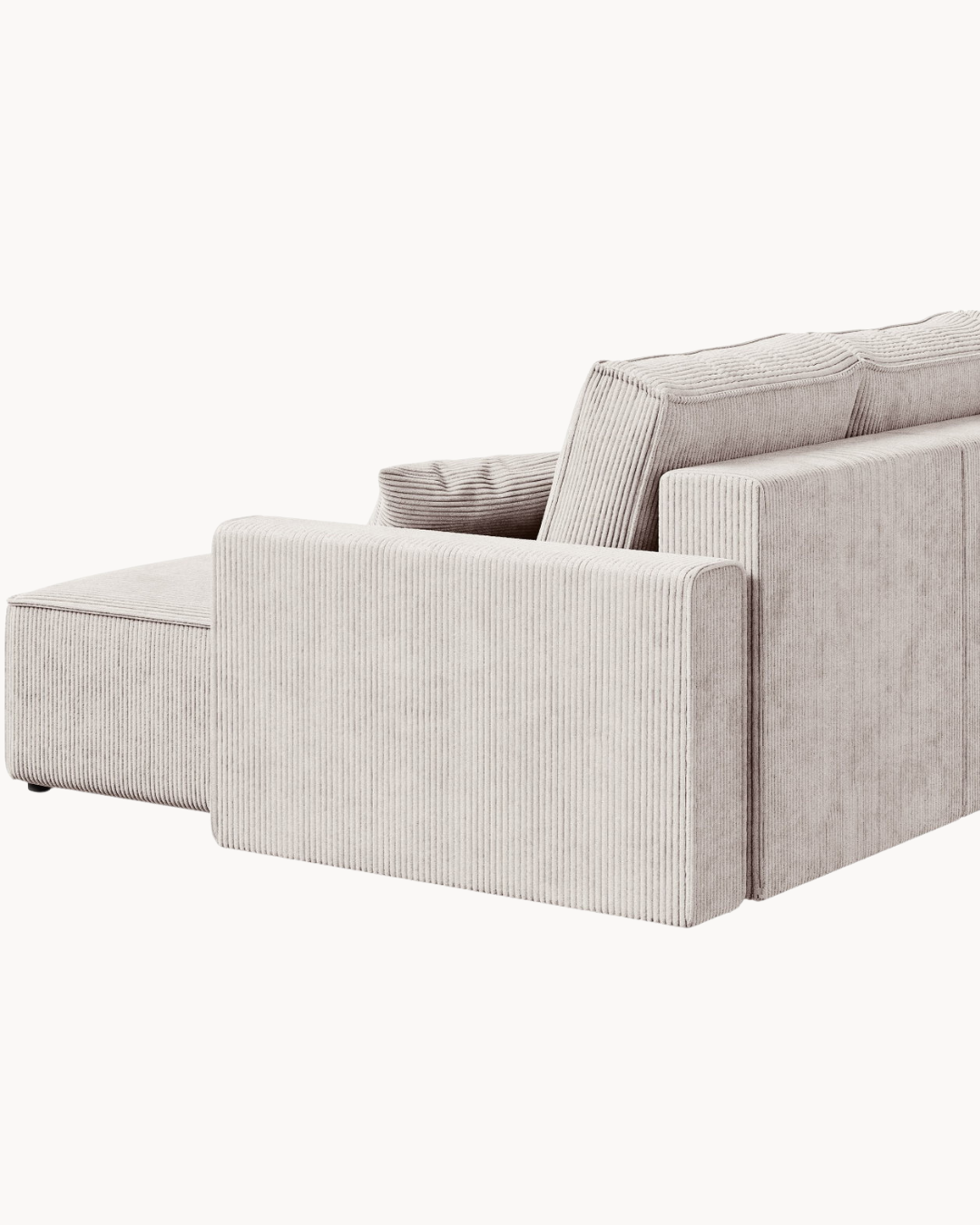 Modern Cozy Γωνιακός Καναπές με Κρεβάτι & Αποθηκευτικό Χώρο 232cm Κρεμ - Image 6