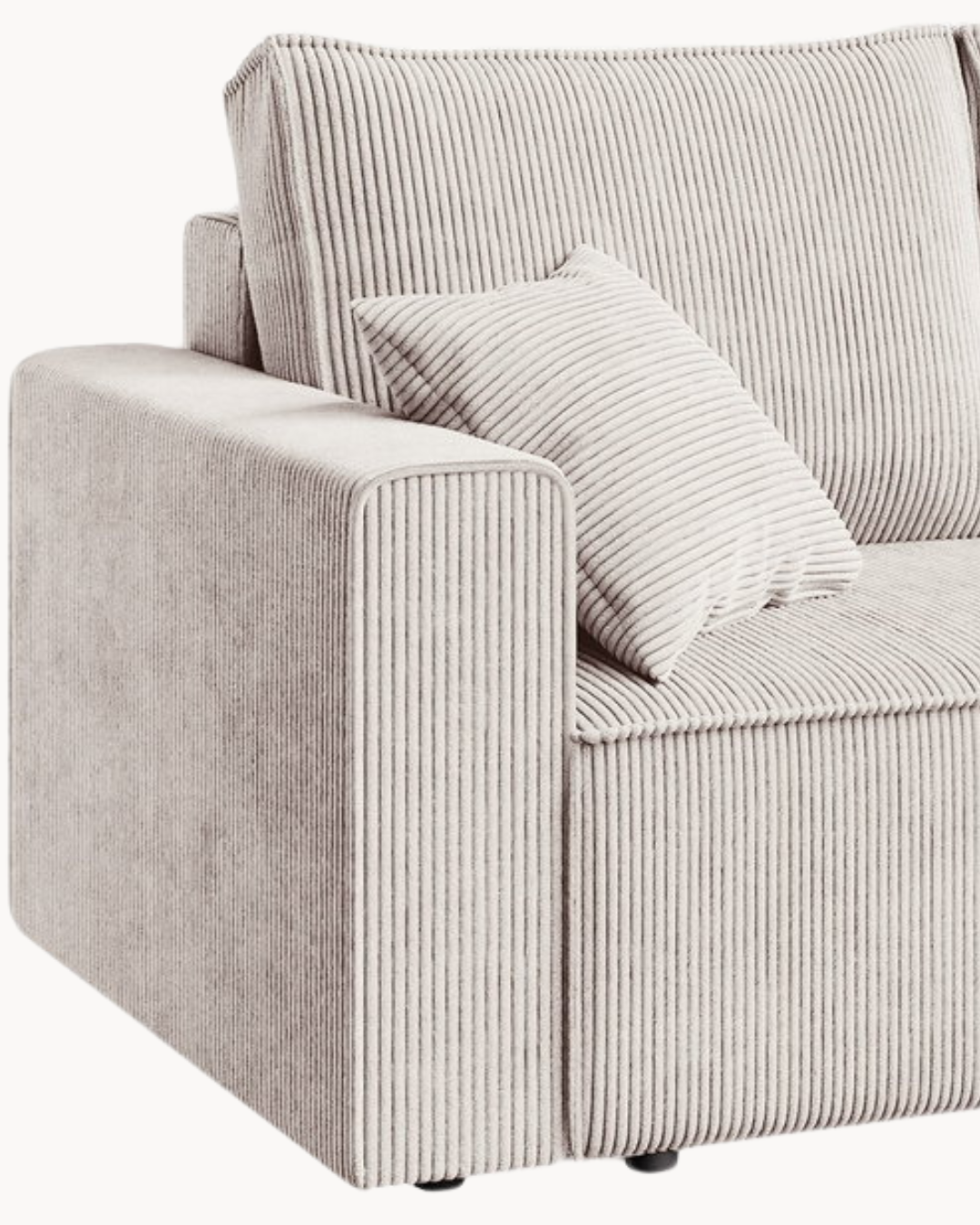Modern Cozy Γωνιακός Καναπές με Κρεβάτι & Αποθηκευτικό Χώρο 232cm Κρεμ - Image 7