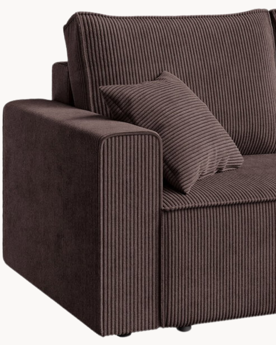 Modern Cozy Γωνιακός Καναπές με Κρεβάτι & Αποθηκευτικό Χώρο 232cm Καφέ - Image 3
