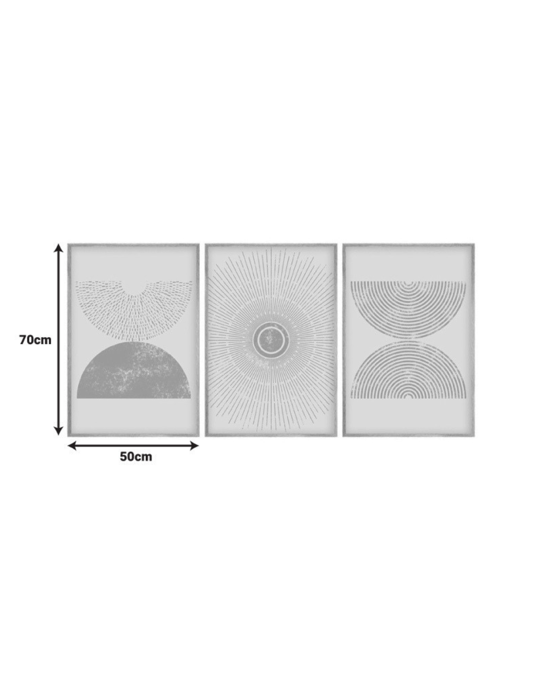 Abstract Σετ 3 τμχ Πινάκων Τοίχου από Ξύλο Πεύκου 50x2x70εκ - Image 6