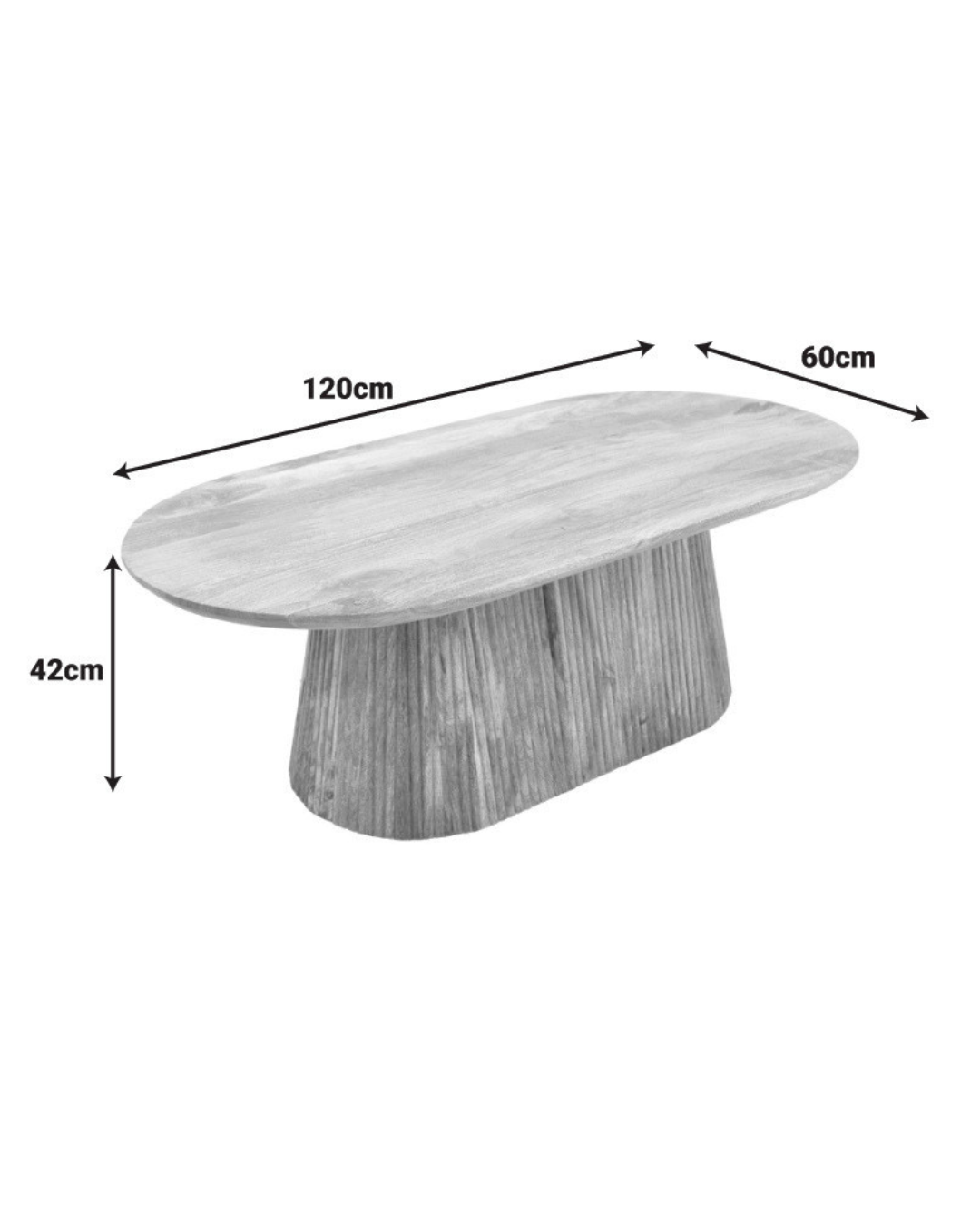 Organic Τραπέζι Σαλονιού από Μασίφ Ξύλο Μάνγκο 120x60x42 εκ. Φυσικό - Image 7