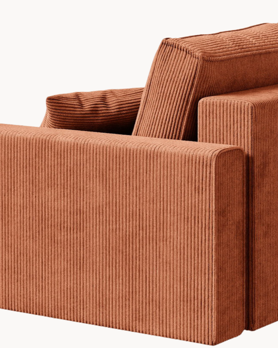 Modern Cozy Γωνιακός Καναπές με Κρεβάτι & Αποθηκευτικό Χώρο 232cm Τερακότα - Image 9