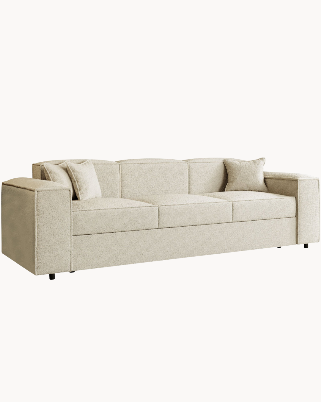 Modern Chic Τριθέσιος Καναπές-Κρεβάτι 252cm Μπεζ - Image 3
