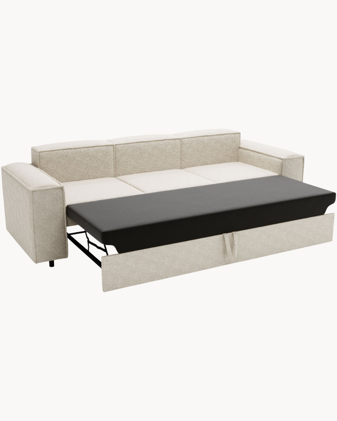 Modern Chic Τριθέσιος Καναπές-Κρεβάτι 252cm Λευκό - Image 4