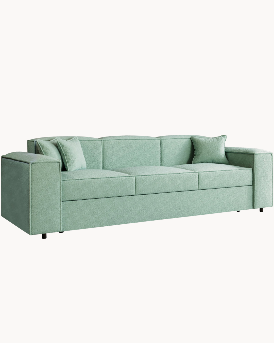 Modern Chic Τριθέσιος Καναπές-Κρεβάτι 252cm Μέντα - Image 3