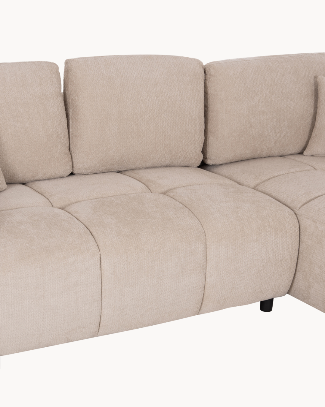 Modern Cozy Γωνιακός Καναπές-Κρεβάτι Chenille 253cm – Μπεζ - Image 8