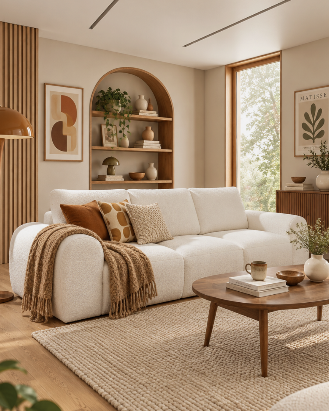 Contemporary Τριθέσιος Καναπές με Ξύλινο Σκελετό 287x108x87εκ Λευκό - Image 2