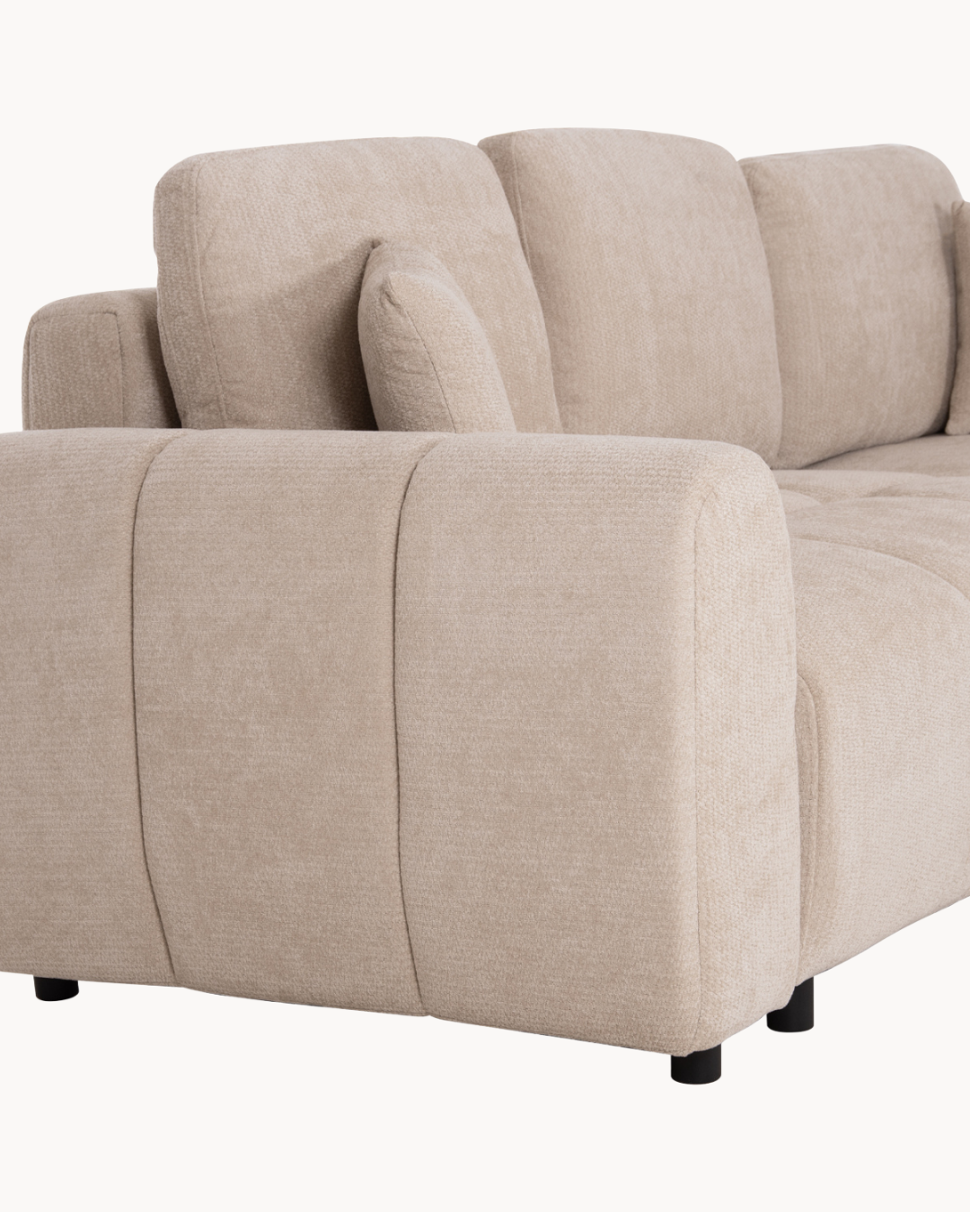 Modern Cozy Γωνιακός Καναπές-Κρεβάτι Chenille 253cm – Μπεζ - Image 6