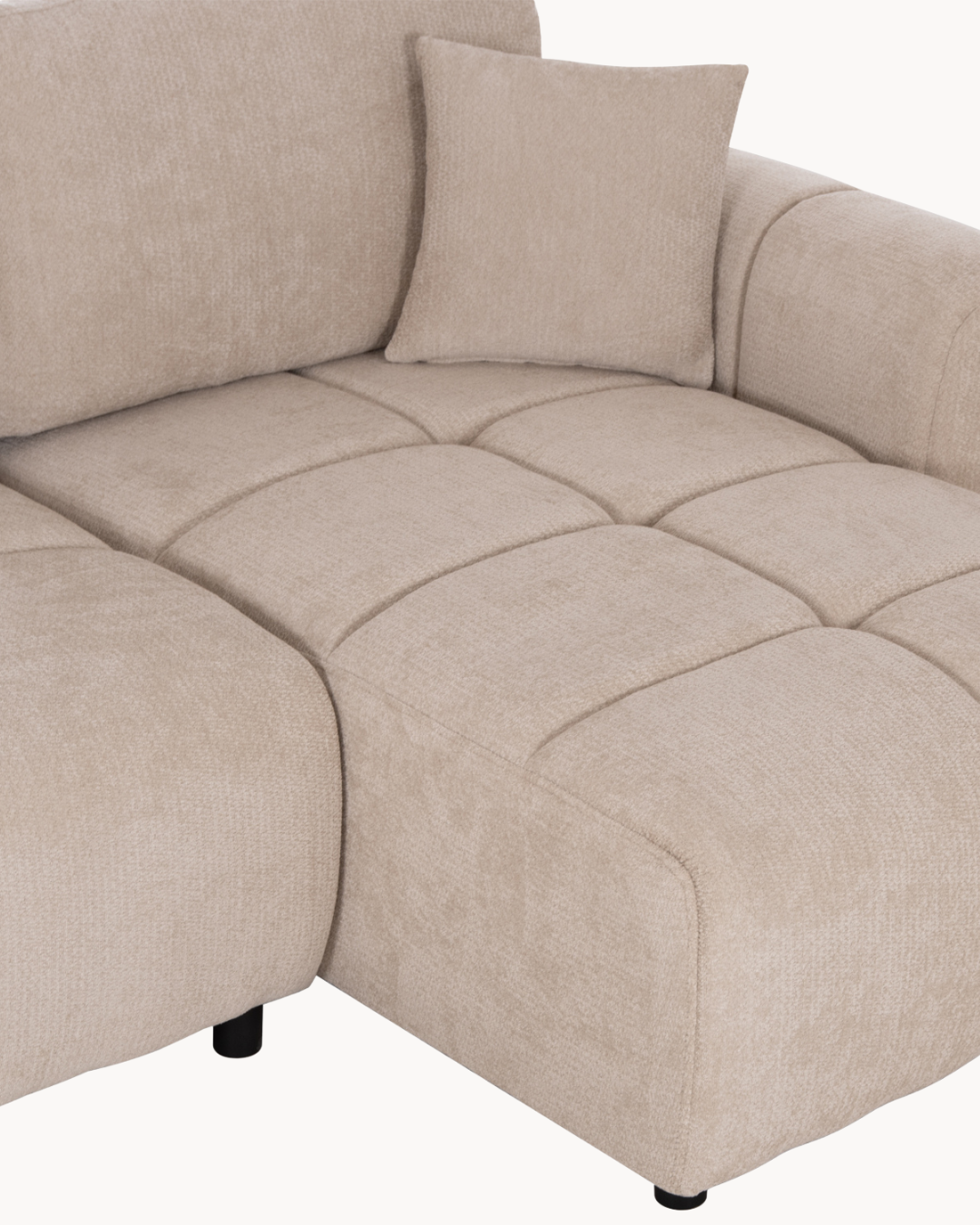 Modern Cozy Γωνιακός Καναπές-Κρεβάτι Chenille 253cm – Μπεζ - Image 5