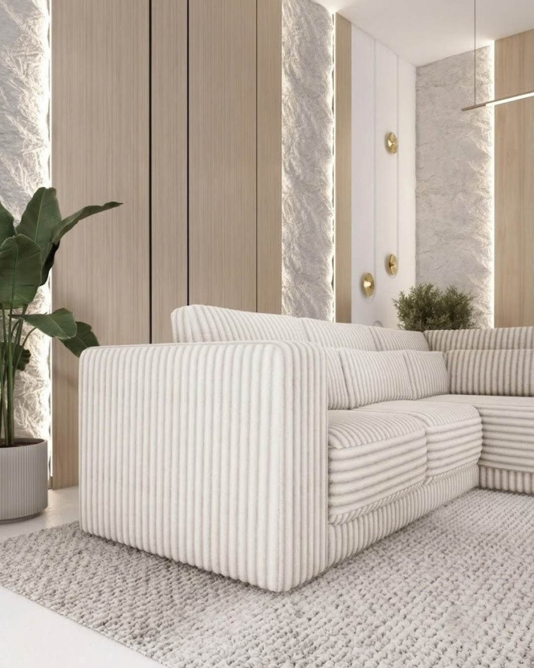 Cozy Γωνιακός Καναπές Υφασμάτινος 297εκ με Αναπαυτικό Κάθισμα Μπεζ - Image 3
