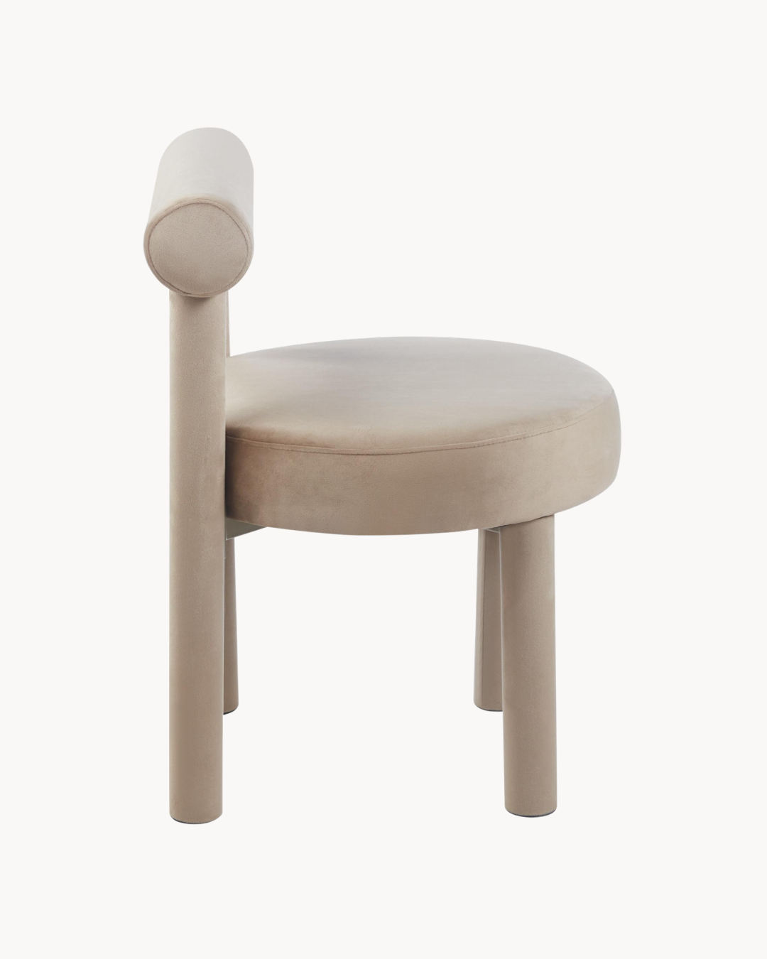 Sculptural Καρέκλα με Ύφασμα & Μεταλλικό Σκελετό 53 Μπεζ - Image 3