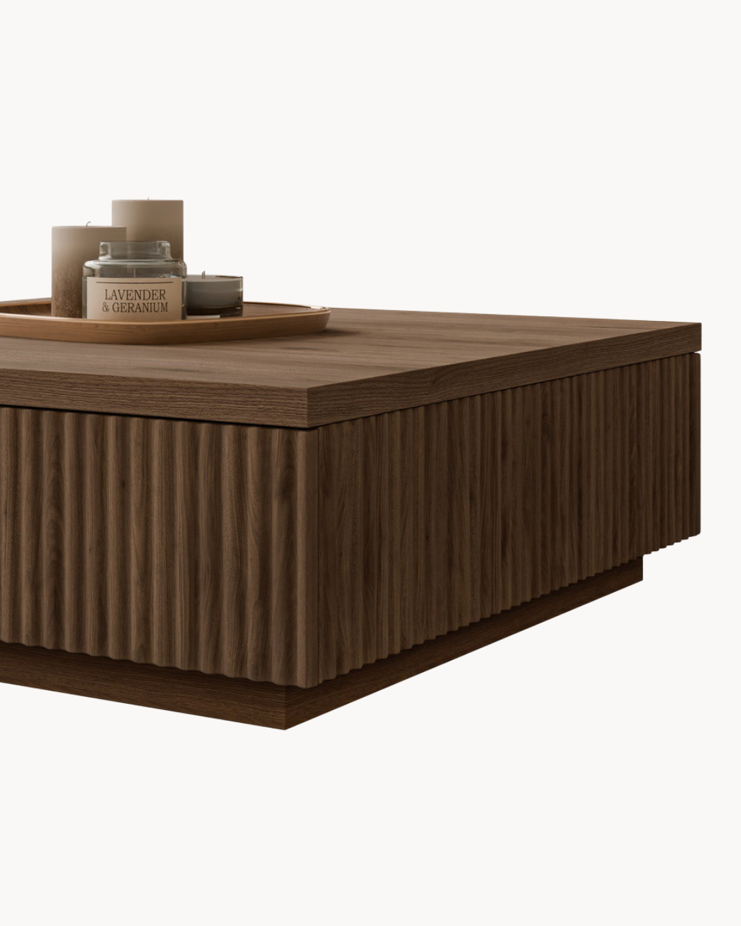 Minimal Τραπεζάκι Σαλονιού με Αποθηκευτικό Χώρο 80x81x26 εκ. Καρυδί - Image 4