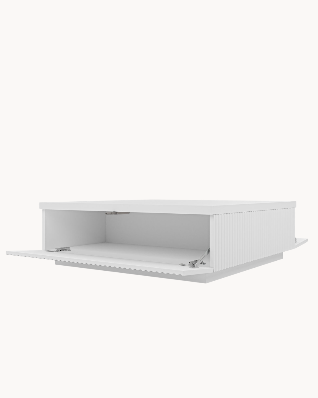 Minimal Τραπεζάκι Σαλονιού με Αποθηκευτικό Χώρο 80x81x26 εκ. Καρυδί - Image 5
